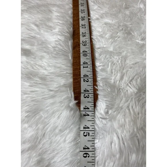 Genuine Leather Belt Women Size 38 Rhinestone Oval Buckle Brown Western - Picture 6 of 10